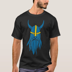 T-shirt Suède Viking Casque avec cornes Scandinavi