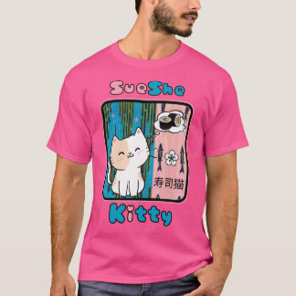 T-shirt Sueshe Kitty Kawaii Spirit Animal Art Sushi Kitty