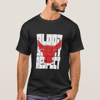 T-shirt Sueur de sang Respect Motivationnel Gymnase Fitnes