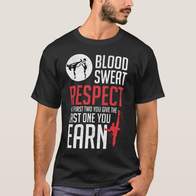 T-shirt Sueur de sang Respecter le hapkido taekwondo karat (Devant)