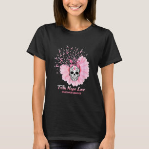 T-shirt Sugar Crâne foi espoir Amour Daisy Cancer du sein