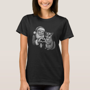 T-shirt Sugar Glider Père Noël en forme de cœur pour anima