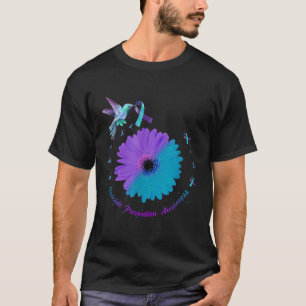 T-shirt Suicide au ruban pourpre du coeur de tournesol de