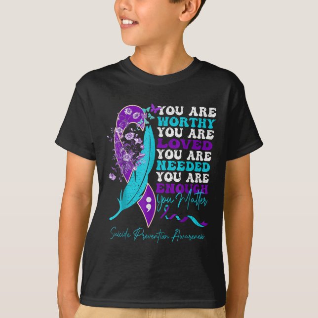 T-shirt Suicide-prevention Awareness-sitive-motivational-s (Devant)