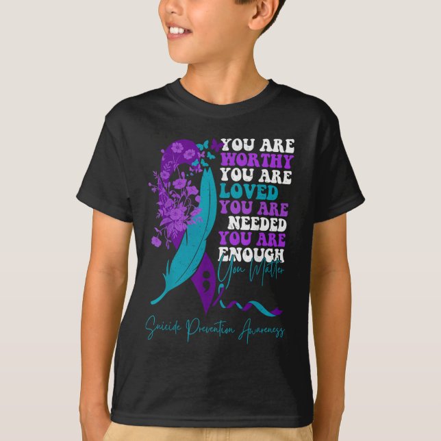 T-shirt Suicide Prevention Awareness Teal Purple Ribbon Yo (Devant)