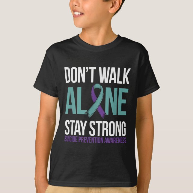 T-shirt Suicide Prevention Teal Purple Ribbon Suprt  (Devant)