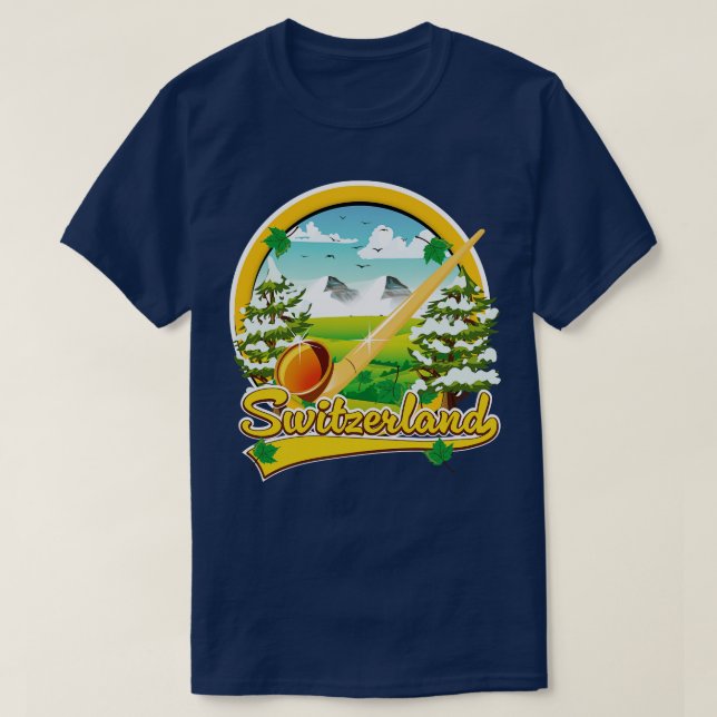 T-shirt Suisse alphorne voyage (Design devant)