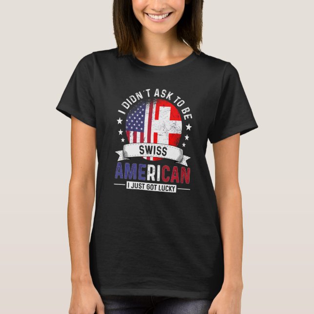 T-shirt Suisse Amérique Pays Drapeaux Fierté Suisse F (Devant)