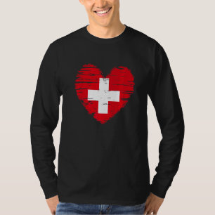 T-shirt Suisse Coeur Drapeau suisse Fierté suisse