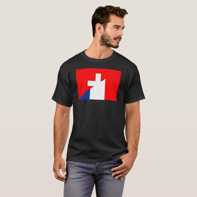 T-shirt suisse france drapeau pays moitié symbole suisse (Devant entier)