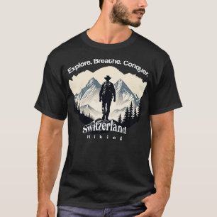 T-shirt Suisse Randonnée Explorez Breathe Conquer