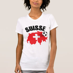 T-shirt Suisse Suisse Carte Suisse Football Suisse