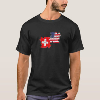 T-shirt Suisse Usa Loots Drapeau Suisse Américaine
