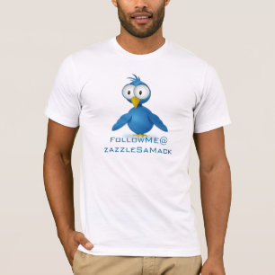 T-shirt Suivez-moi sur Twitter @ Votre nom d'utilisateur