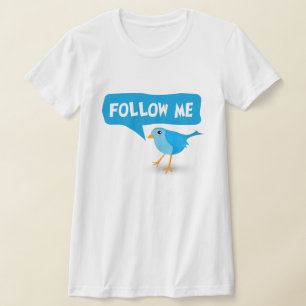 T-shirt Suivez-moi Twitter Blue Bird Ladies Custom Top