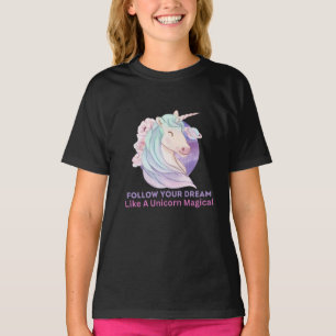 T-shirt Suivez Votre Rêve Comme Une Magie Unicorne