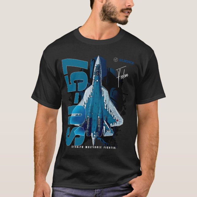 T-shirt Sukhoi Su-57 Avion de chasse multirôle furtif (Devant)