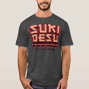 T-shirt Suki Desu J'Aime Vous Japonaise Wave Motif