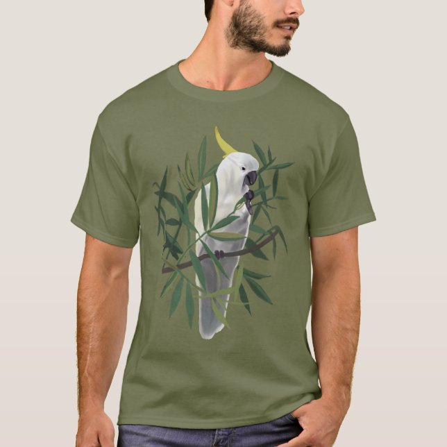 T-shirt Sulphur-Crested Cockatoo in Tree Illustration (Devant)