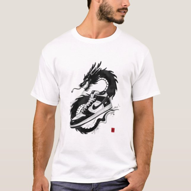 T-shirt Sumi-e Ink Wash Sneaker Art (Devant)