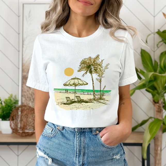 T-shirt Summer Beach Sun Palm Tree Umrella (Créateur téléchargé)