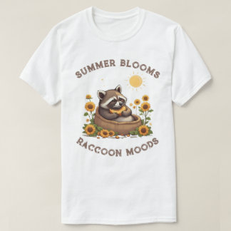 T-shirt Summer Blooms Raccoon Moods
