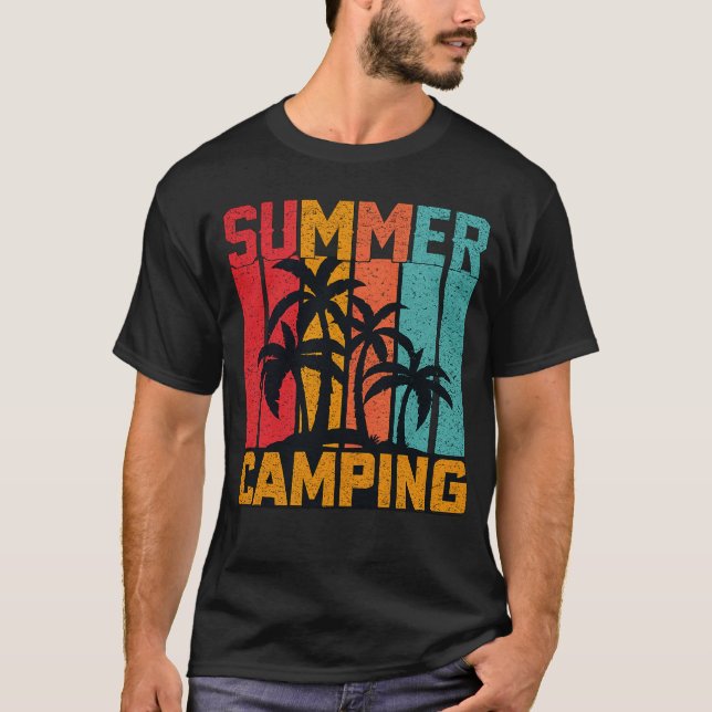 T-shirt Summer Camping - Retro (Devant)