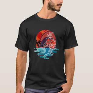 T-shirt Summer Fun Retro Tropical Island Palm Tree Beach