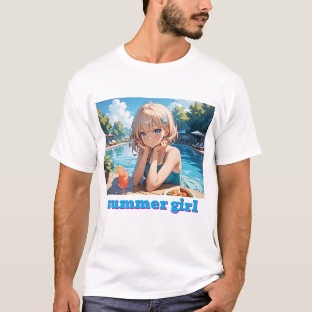 T-shirt summer girl (Devant)