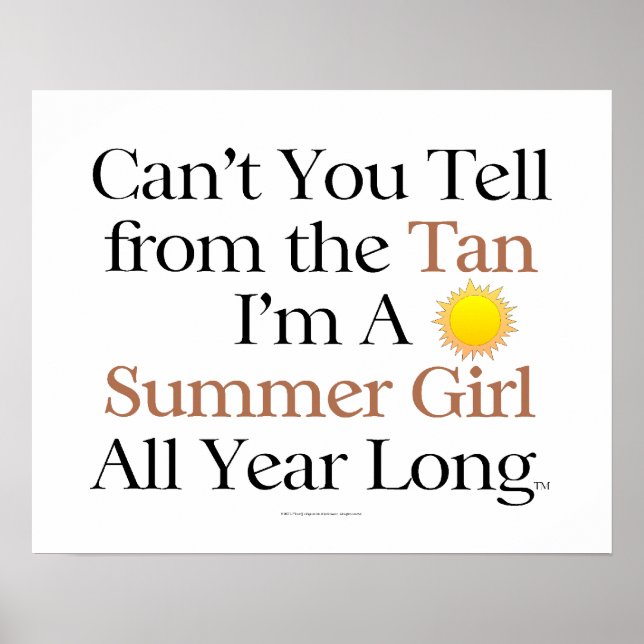 T-SHIRT Summer Girl Tan Poster (Vorne)