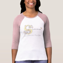 T-shirt Summer girls S nom signifie custom tee