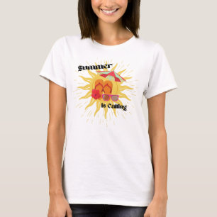 T-shirt "Summer is Calling" avec soleil et équipement de p