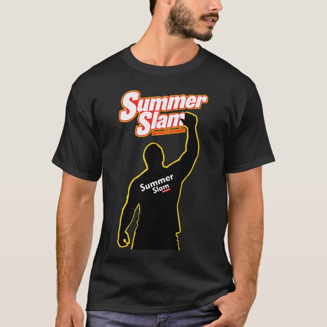 T-shirt Summer Slam Burnout Champion Wrestling Style (Devant)