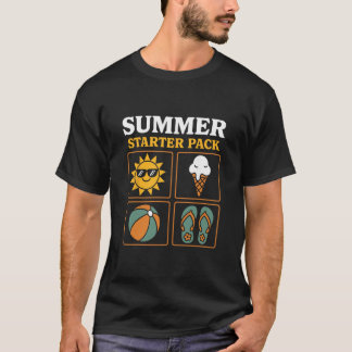 T-shirt Summer Starter Pack Sun Flip Flops Ll And Ice Crea