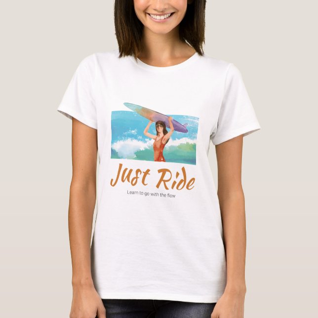 T-shirt Summer Surfer Beach Girl (Devant)