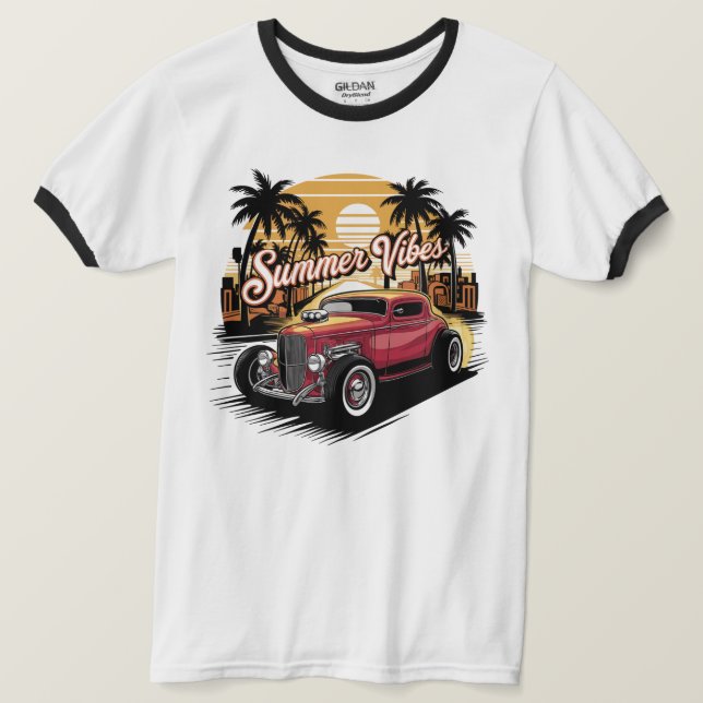 T-shirt Summer Vibes Classic Car (Design devant)