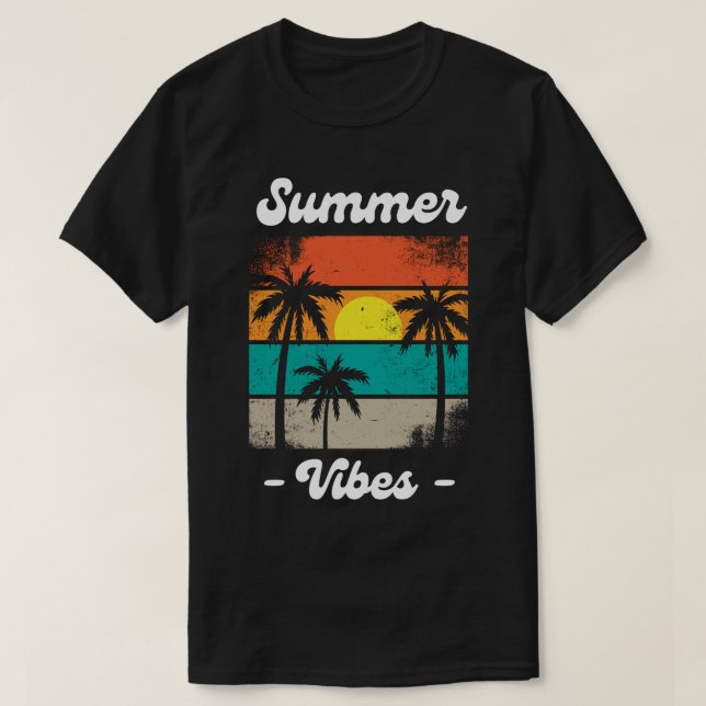 T-shirt Summer Vibes Holiday Vacation Beach Funny (Design devant)