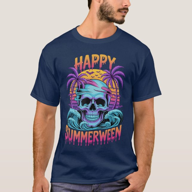 T-shirt Summer Watermelon Jackolantern Happy Summerween Sk (Devant)