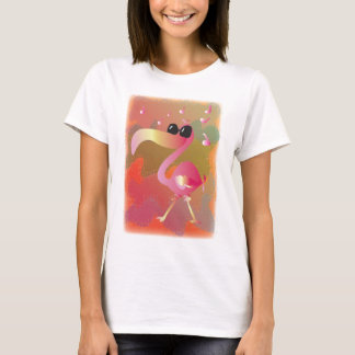 T-shirt summerwaves-Flamant rose