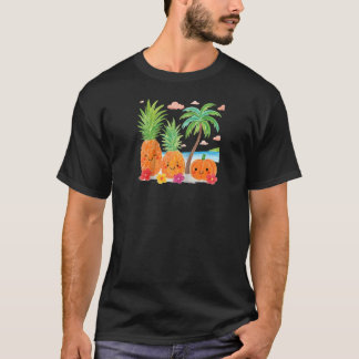 T-shirt Summerween Ananas Hibiscus Citrouille Plage Holida