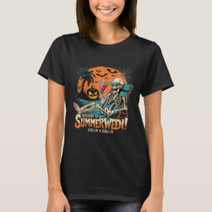 T-shirt Summerween Skeleton Beach Halloween Art Tropical