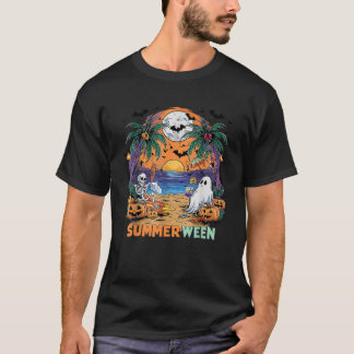 T-shirt Summerween Skeleton Beach Party Halloween Vibes