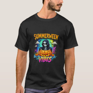 T-shirt Summerween Vibes Skeleton Eté Watermelon Jack O