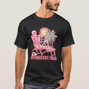 T-shirt Summerween Vibes Skeleton Summer Vacances Plage Fu