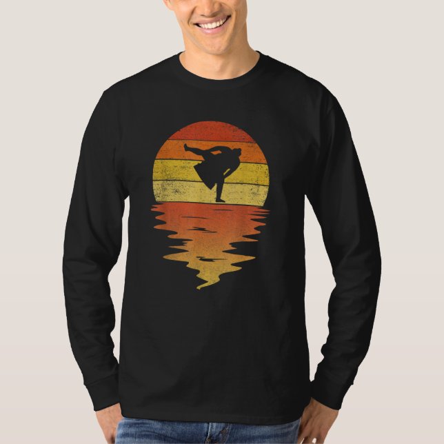 T-shirt Sumo Lutte contre le coucher de soleil rétro les a (Devant)