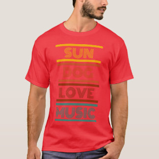 T-shirt Sun chien amour musique rétro garçon