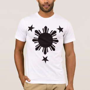 T-shirt Sun de base philippin et étoiles - noir