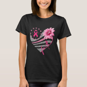 T-shirt Sun fleur foi bling bling Cancer du sein