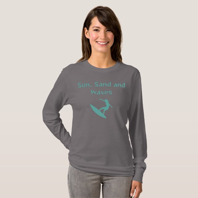 T - Shirt Sun, Sand und Waves (Vorne ganz)