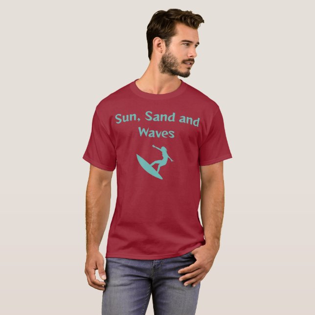 T - Shirt Sun, Sand und Waves (Vorne ganz)